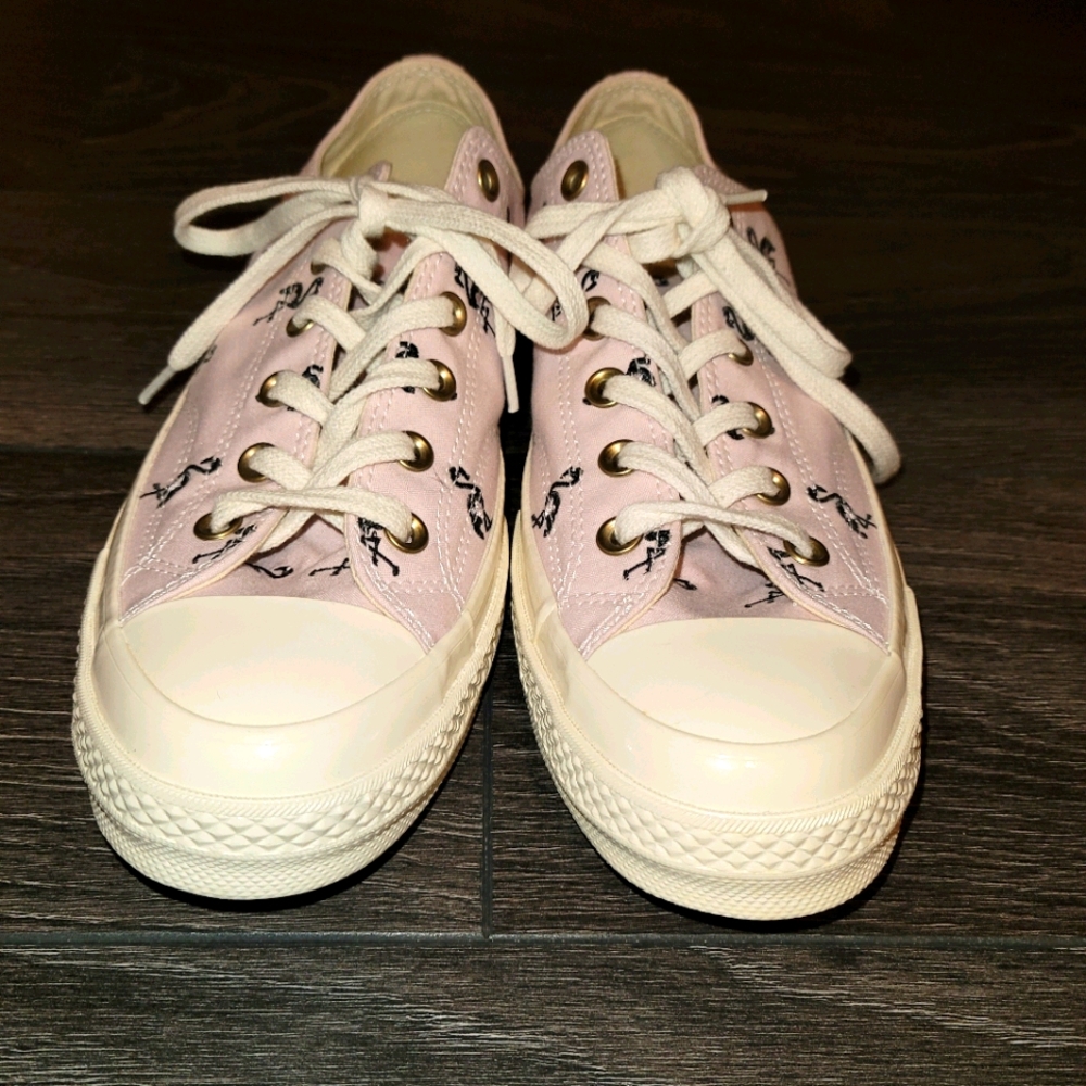 Unique Converse w FLAMINGOS very soft pink